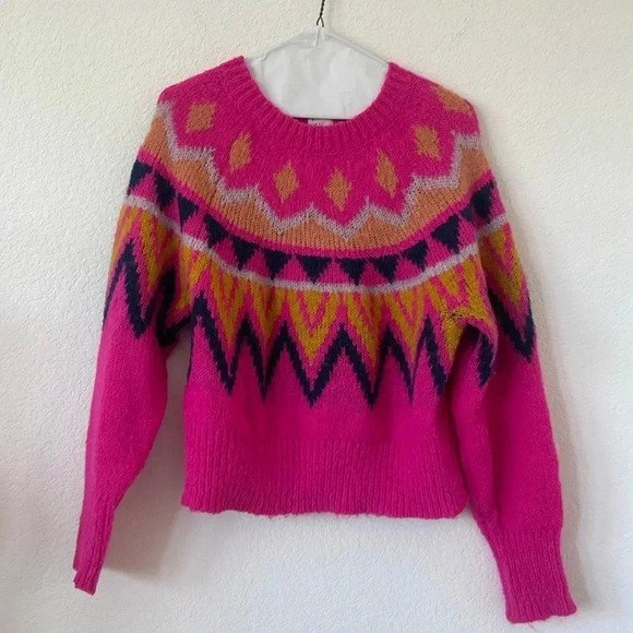 a new day | Fuzzy Crew Neck Pullover Knit Sweater | Sz M - Picture 1 of 5